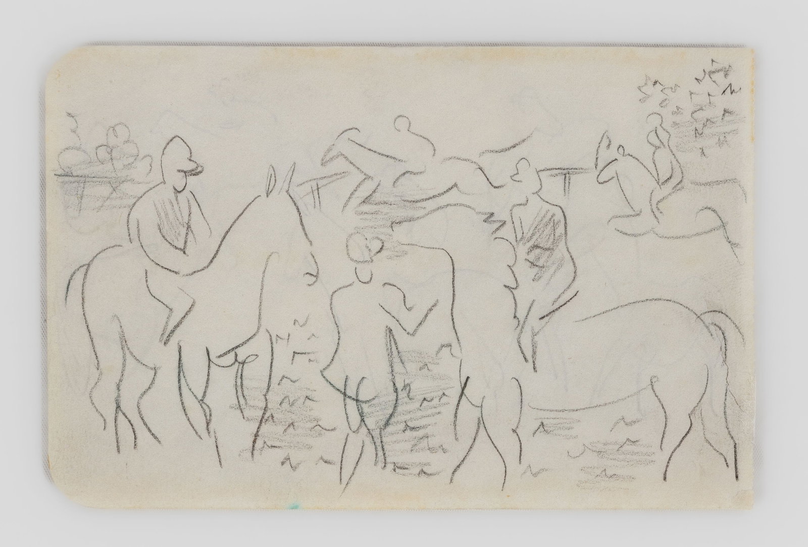 Raoul Dufy (French, 1877-1953) Drawing of Horses & Riders (1 of 3)