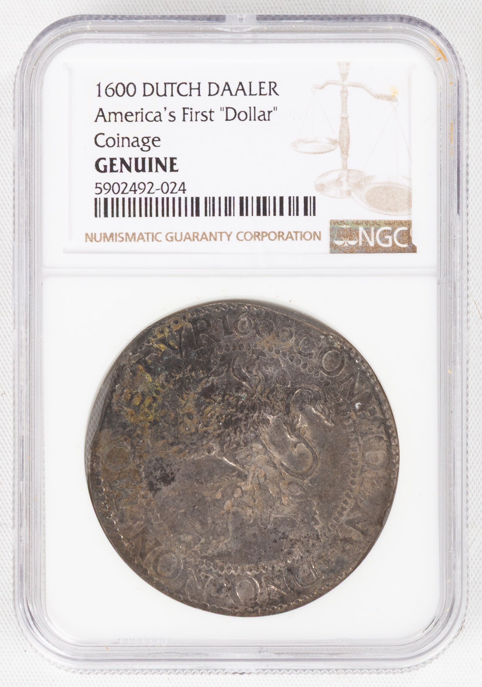 1600 Netherlands Lion Daalder Silver Coin: 1600 Netherlands Lion Daalder Silver Coin America's first 'dollar' silver. Weight: 27.8 grams. Purchase Note: New customers purchasing silver, gold, or jewelry are required to make payment by wire or 
