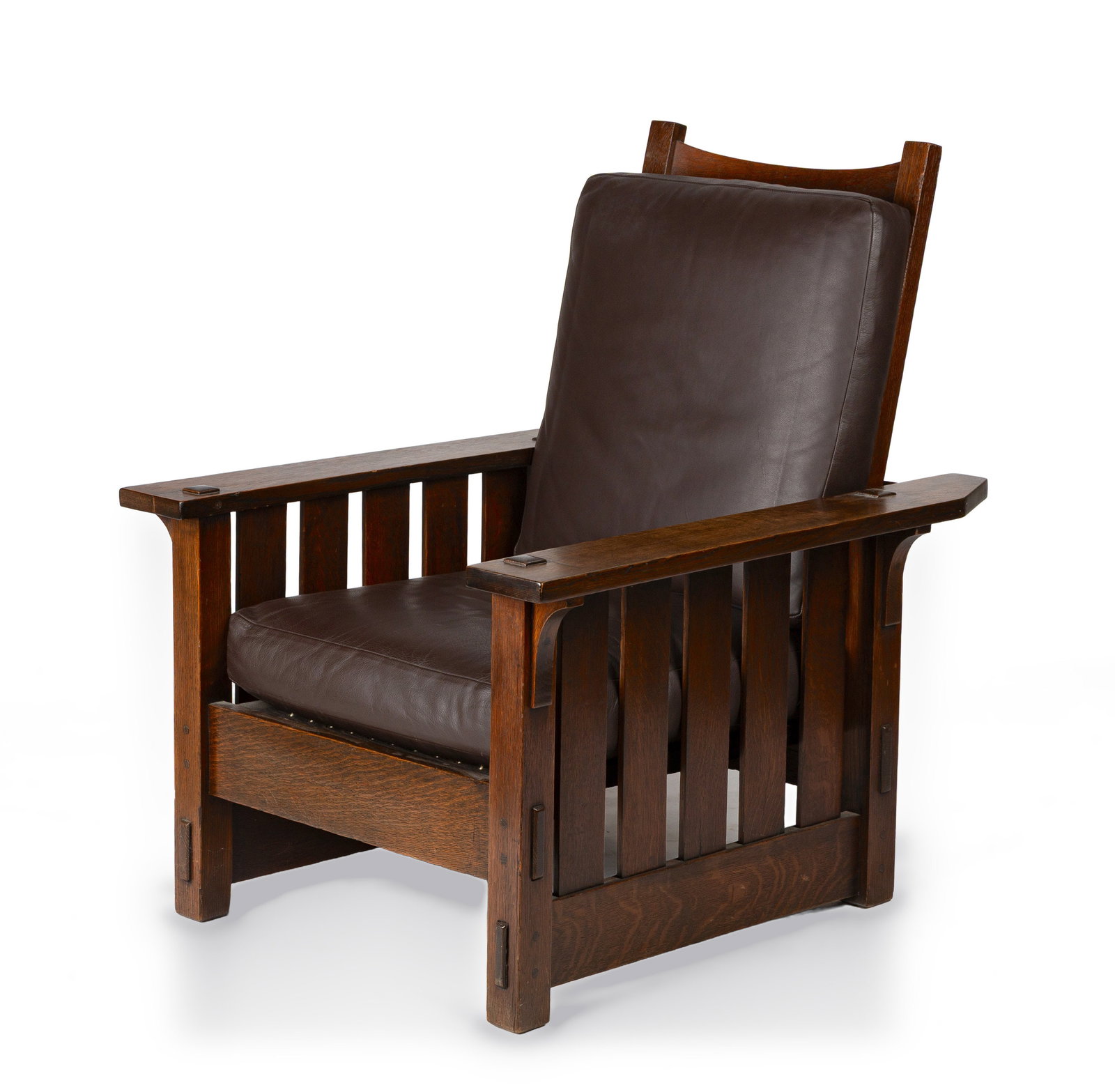Gustav Stickley, An Early Flat-Arm Morris Chair, Model No. 2342 (1 of 6)