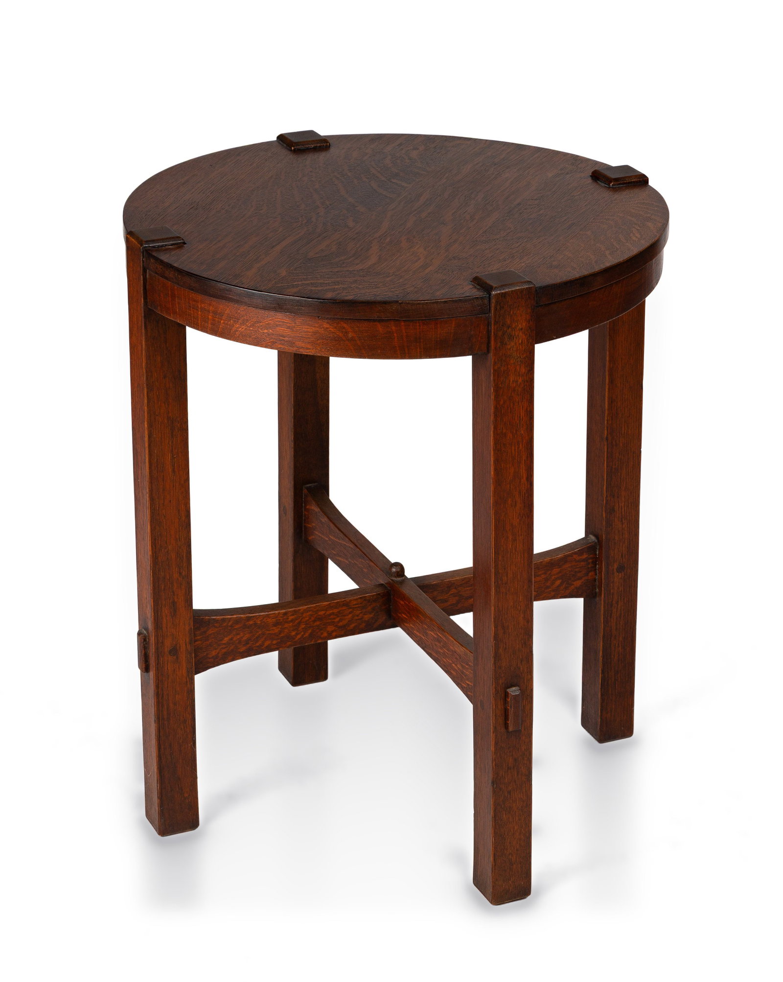 Gustav Stickley, A Lamp Table, Model No. 436: Gustav Stickley, A Lamp Table, Model No. 436 Craftsman Workshops, Eastwood, New York, circa 1902. Quarter-sawn white oak. Red joiner's-compass 'Als ik kan' decal over the 'Stickley' signature, to the 