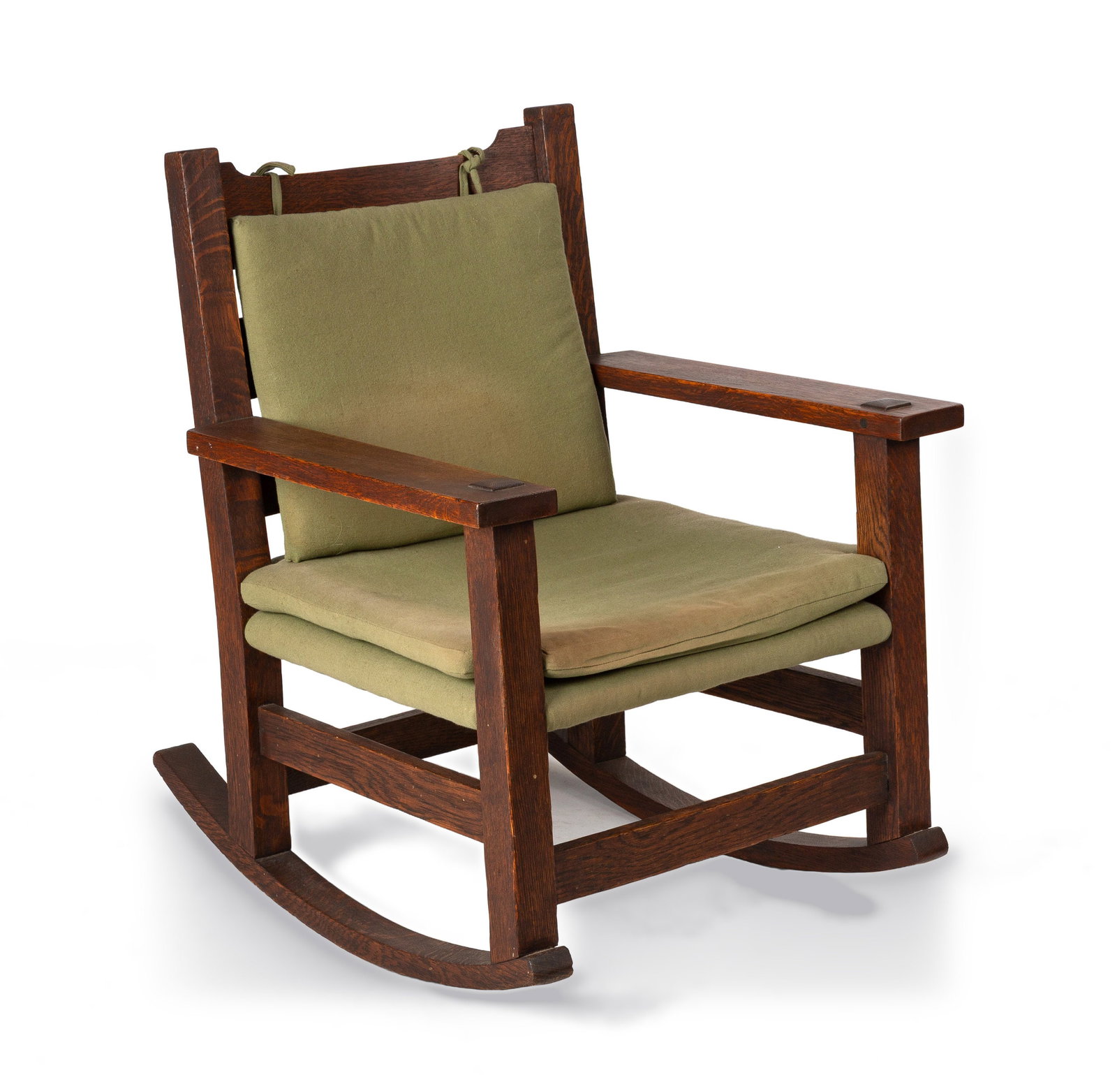 Gustav Stickley, An Oak Slat-Back Rocking Chair, Model No. 2615 (1 of 5)