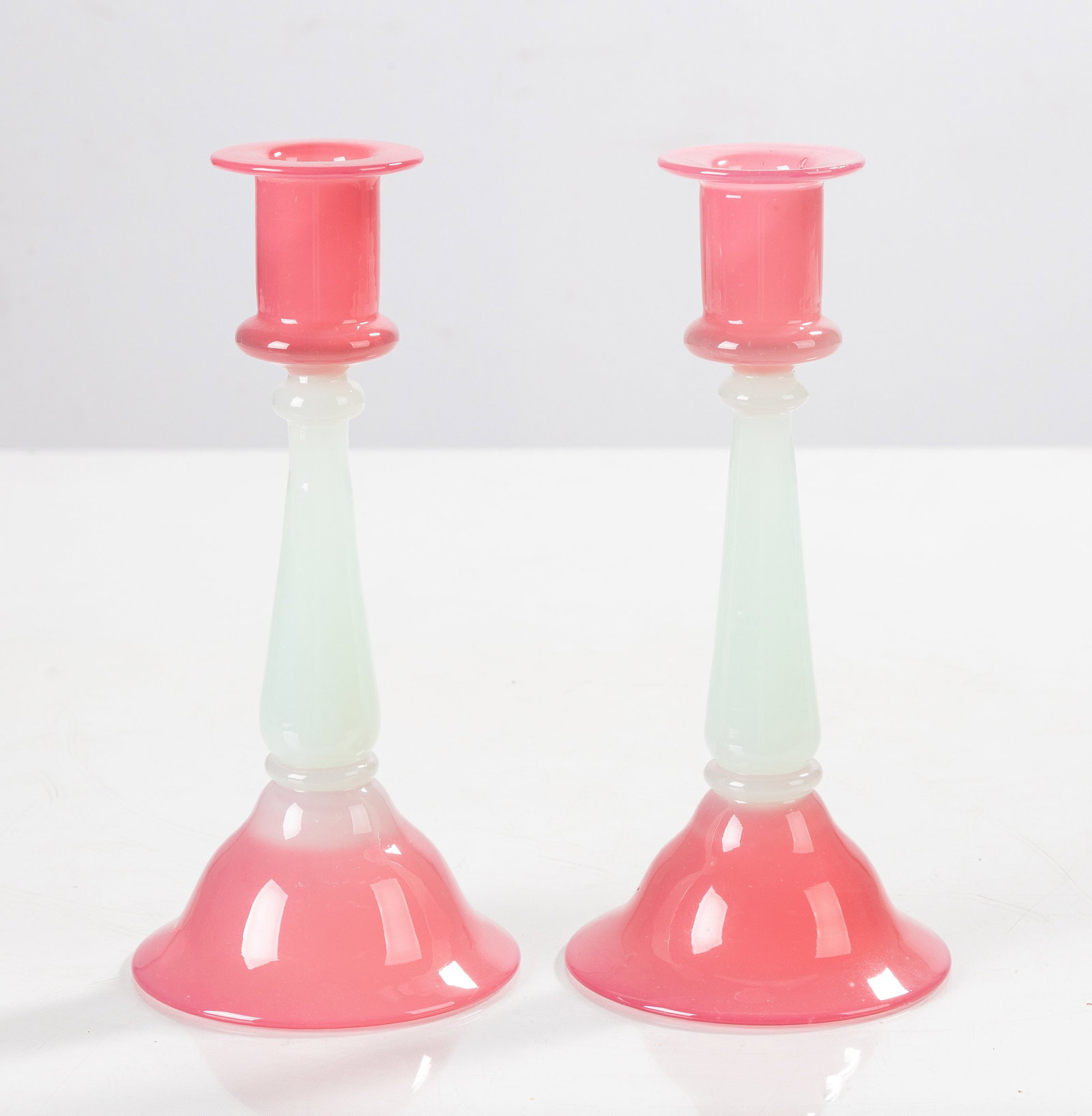 Steuben Rosaline Jade Candlesticks - 2