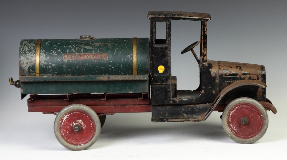 Buddy L Pressed Steel Tanker Truck: Buddy L Pressed Steel Tanker Truck. Ht. 12" L 24"