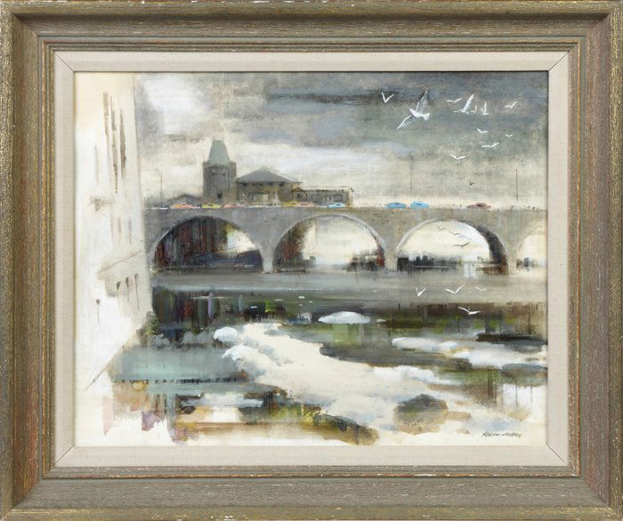 Ralph Avery (New York, 1906-1976) Rochester Aqueduct in: Ralph Avery (New York, 1906-1976) Rochester Aqueduct in winter. Sgn. Lower right, Ralph Avery. Watercolor/gouache. 16" x 20"