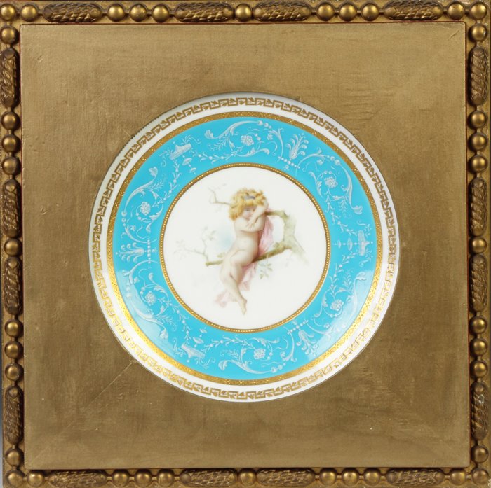 Minton Hand Painted Porcelain Plate w/young girl: Minton Hand Painted Porcelain Plate w/young girl. Dia. 9 1/2".