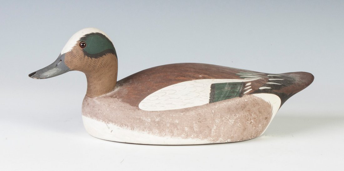 Ken Harris, Woodville, NY, Carved & Painted Duck Decoy: Ken Harris, Woodville, NY, Carved & Painted Duck Decoy. Ht. 6" L 16" W 7".