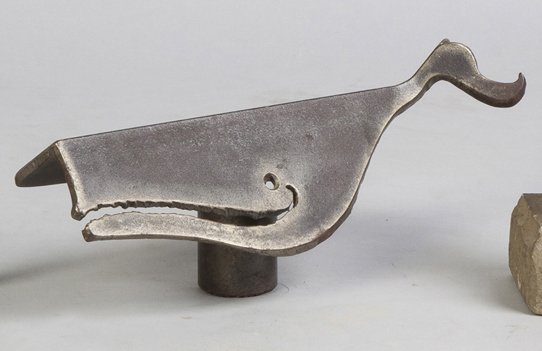 Albert Leon Wilson (Rochester, NY, 1920-1999) Sculpted: Albert Leon Wilson (Rochester, NY, 1920-1999) Sculpted Steel Whale Mobile. Stamped 1974 Al Wilson C. 1968. Ht. 5" W 13". A Private Collection.