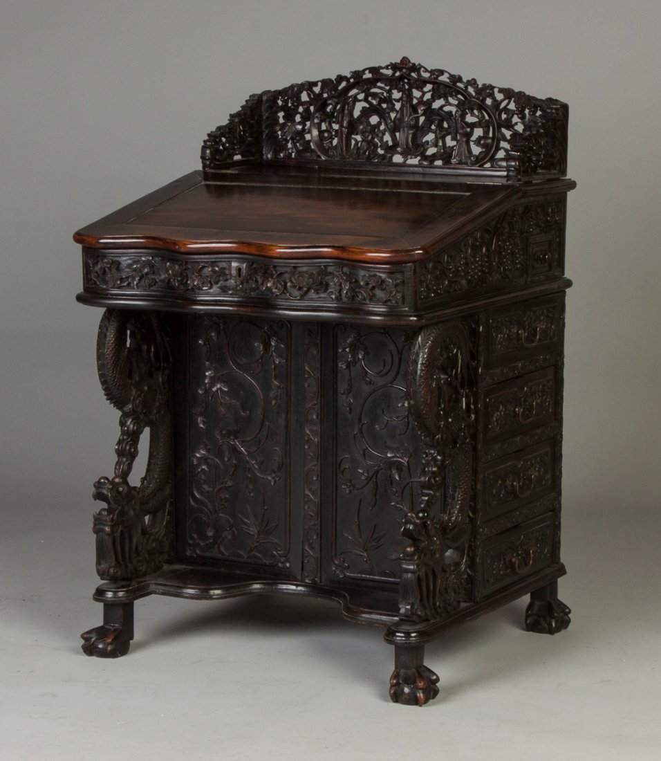 Chinese Carved Hardwood Desk Feb 20, 2015 Cottone Auctions in NY