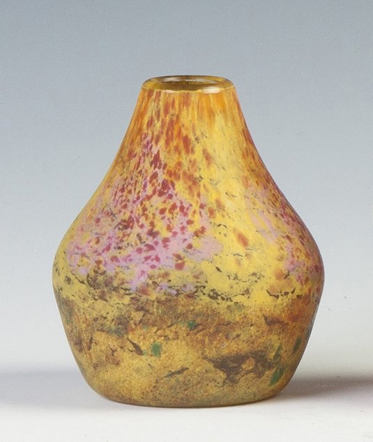 Daum Nancy Multi-Colored Cabinet Vase: Daum Nancy Multi-Colored Cabinet Vase. Ht. 4 1/2".