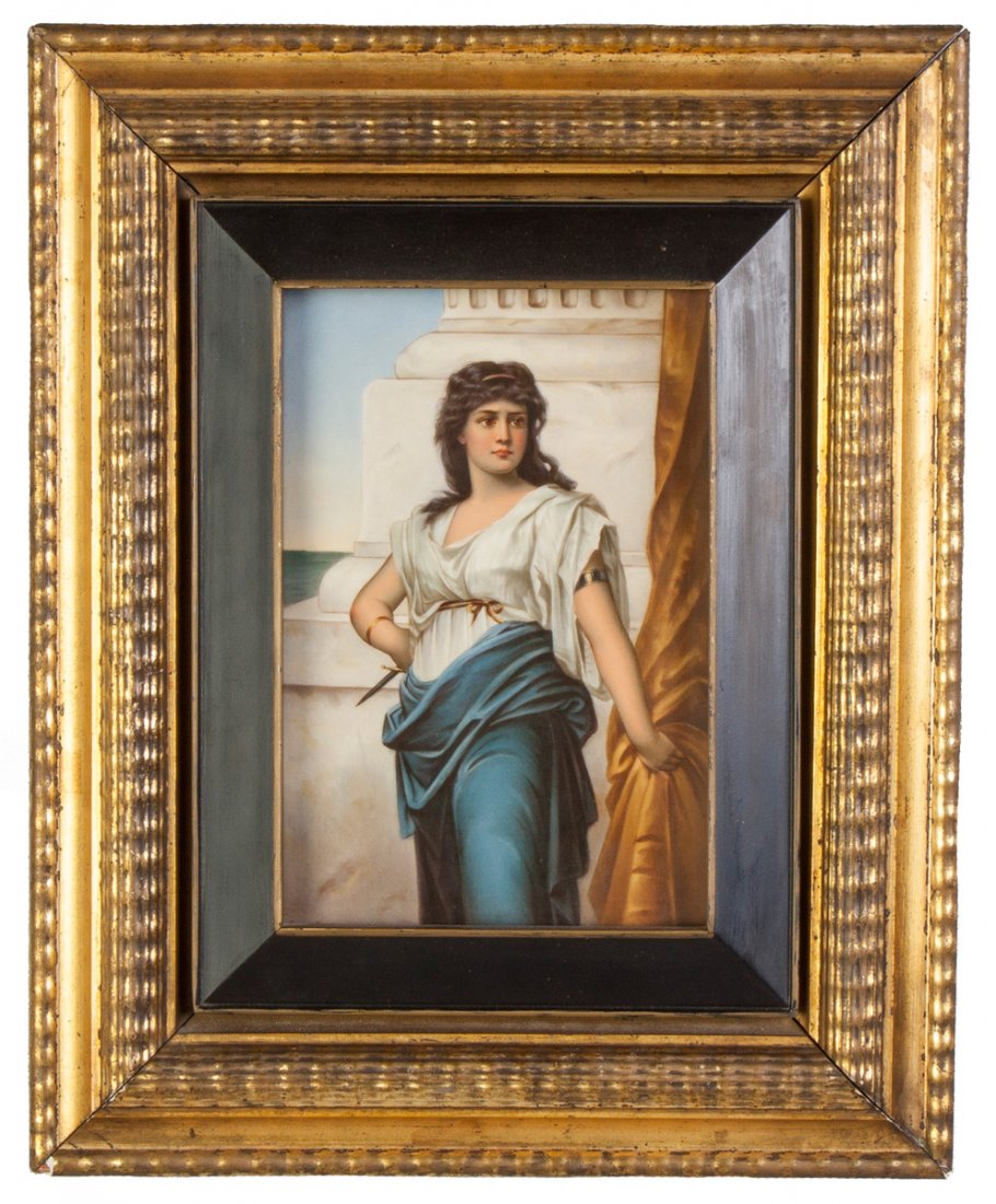 KPM Plaque of a Beauty: KPM Plaque of a Beauty. 19th cent. 9" x 6 1/4". A Private Rochester, NY Collection.