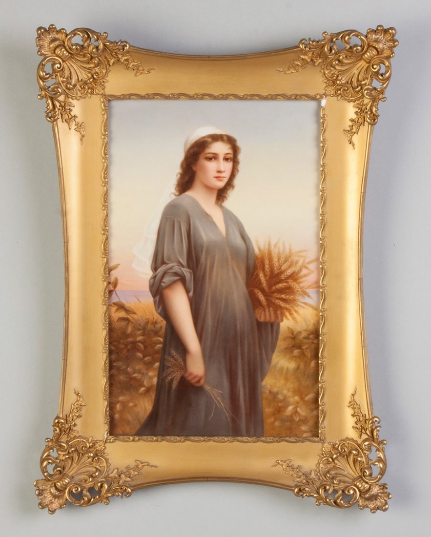 KPM Plaque of Ruth: KPM Plaque of Ruth. 19th cent. Sgn. Lower right, E. Volk. 16" x 10". A Private Rochester, NY Collection.