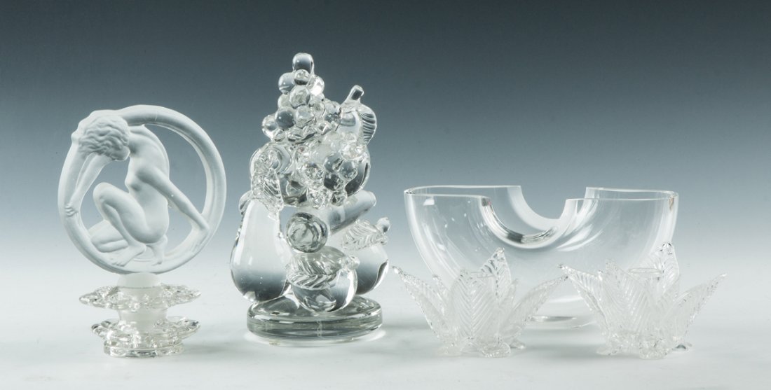 Group of Steuben Crystal Table Articles: Group of Steuben Crystal Table Articles. Max. Ht. 10". Richard Bright and Kyle Goodman Collection, Corning, NY.