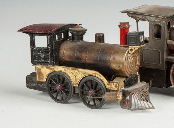 Weeden "Dart" Engine: Weeden "Dart" Engine. Tin, stamped 1887. Ht. 4 1/2" L 8" The Dr. Richard & Jill Pope Collection.