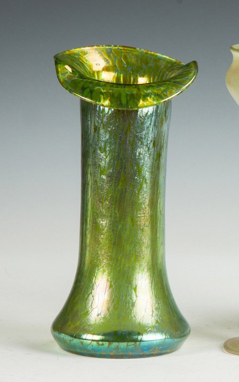 Loetz Oil Spot Vase: Loetz Oil Spot Vase. Early 20th cent. Unsigned. Ht. 9 1/2" A Private Rochester, NY Collection.