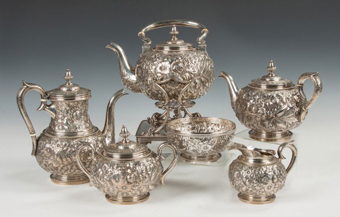Gorham Sterling Silver Six-Piece Coffee and Tea Set (1 of 3)
