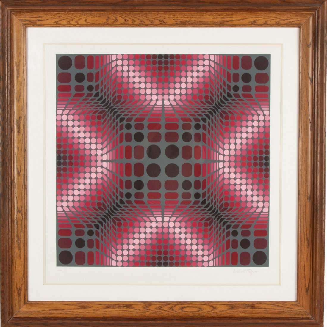 Victor Vasarely (Hungarian/French, 1906-1997): Victor Vasarely (Hungarian/French, 1906-1997) "Boulouss". Sgn. in pencil lower right, Vasarely & numbered lower left, 12/300. Color serigraph. 1984. Sight: 23" x 23".