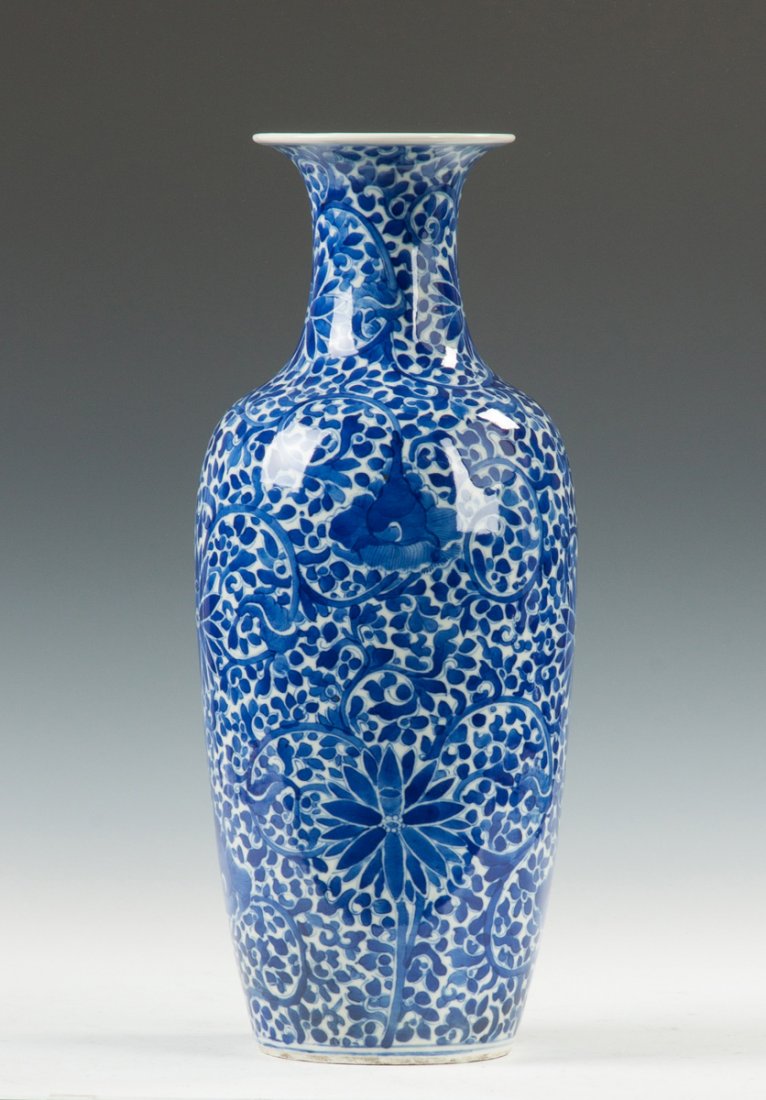 Chinese Blue & White Decorated Porcelain Vase (1 of 2)