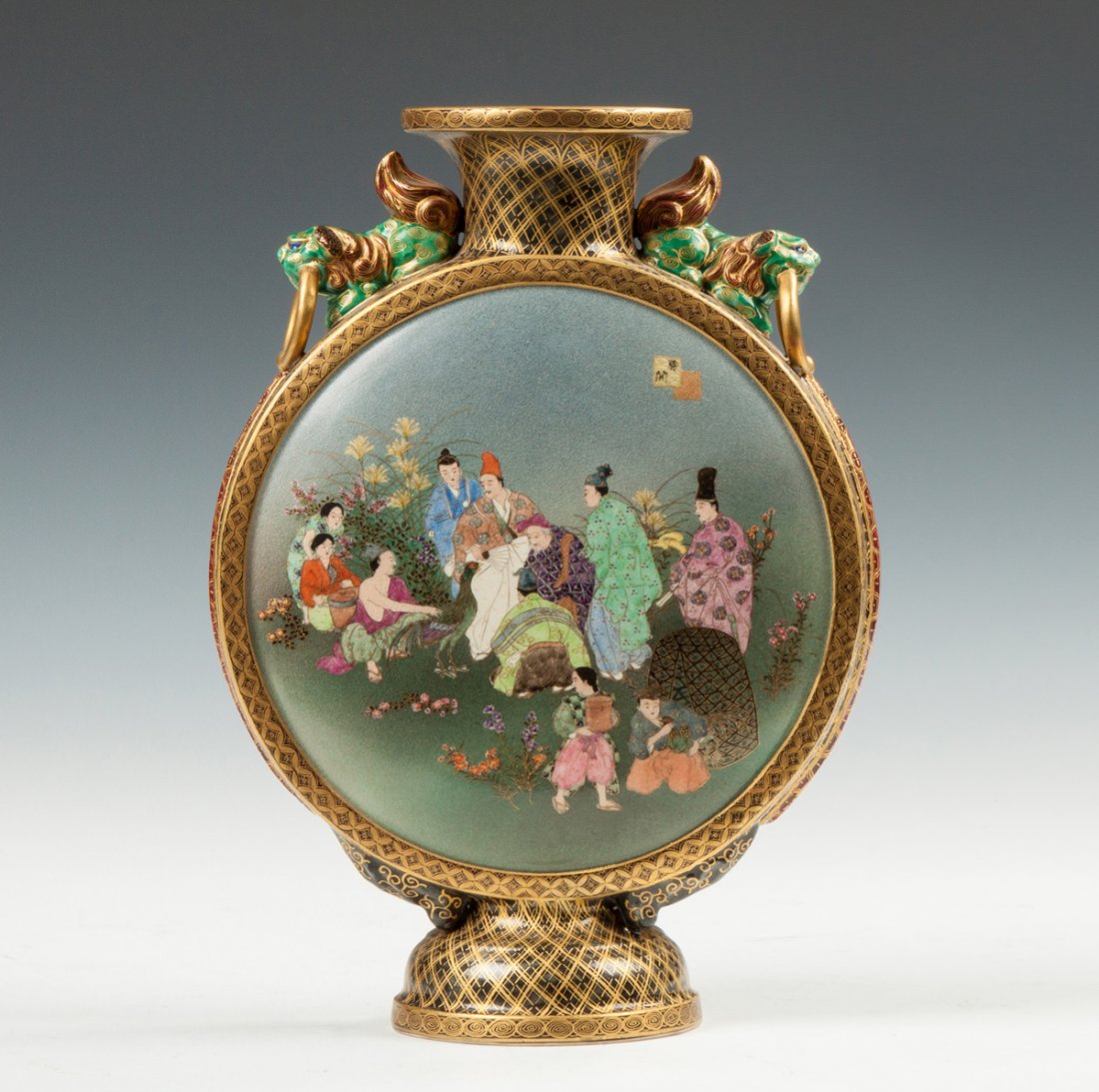 Fine Japanese Satsuma Moon Flask (1 of 6)