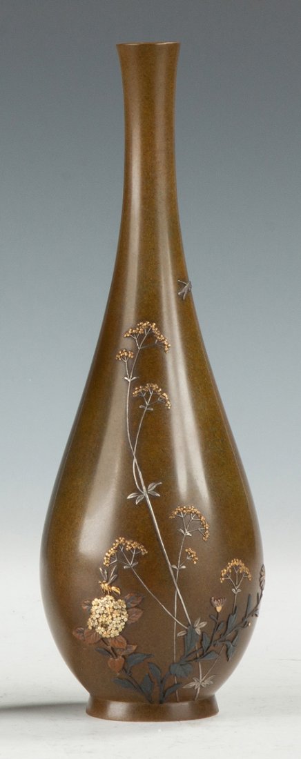 Japanese Mixed Metal Vase (1 of 2)