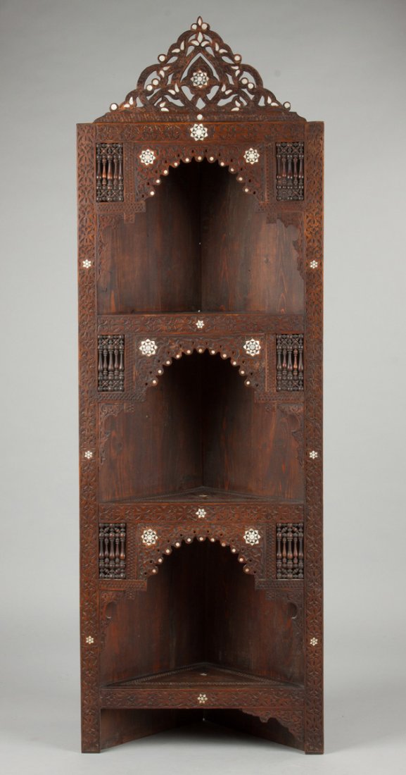 Middle Eastern Carved Corner Cabinet (1 of 1)