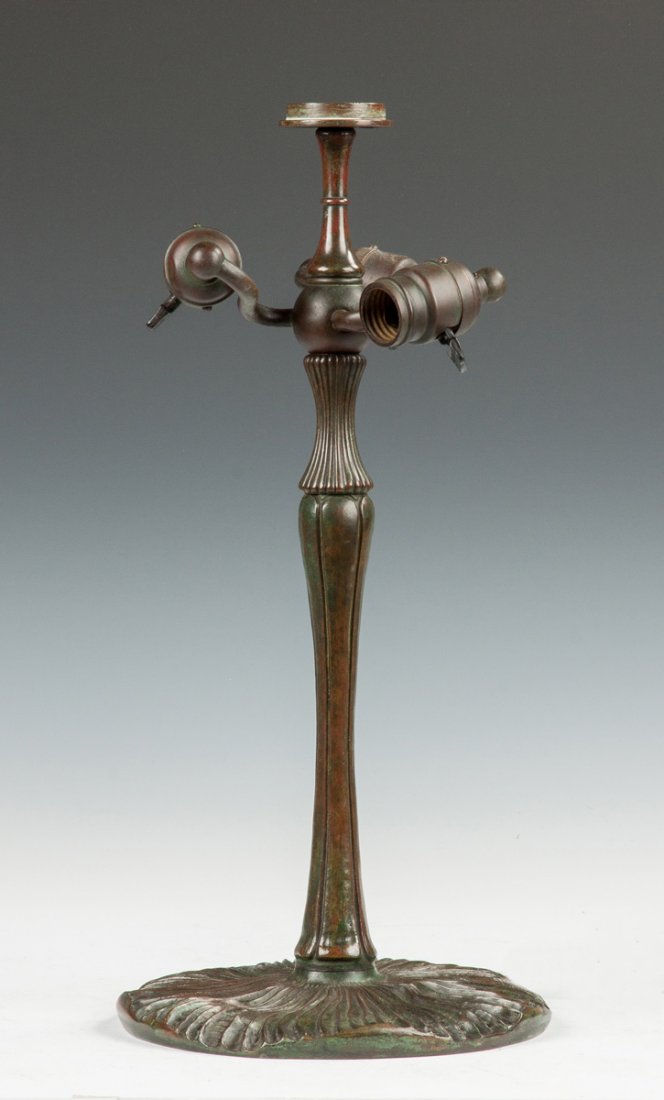 Tiffany Studios Patinaed Bronze Mushroom Lamp Base (1 of 4)