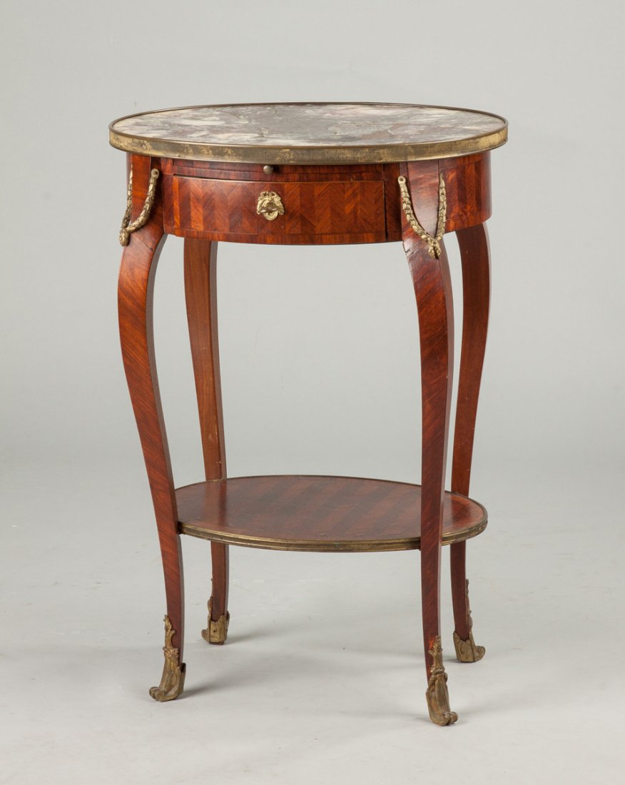 French Kingwood One Drawer Stand with Slide (1 of 2)