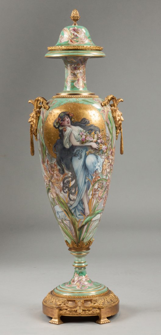 French Porcelain Vase, marked Sevres