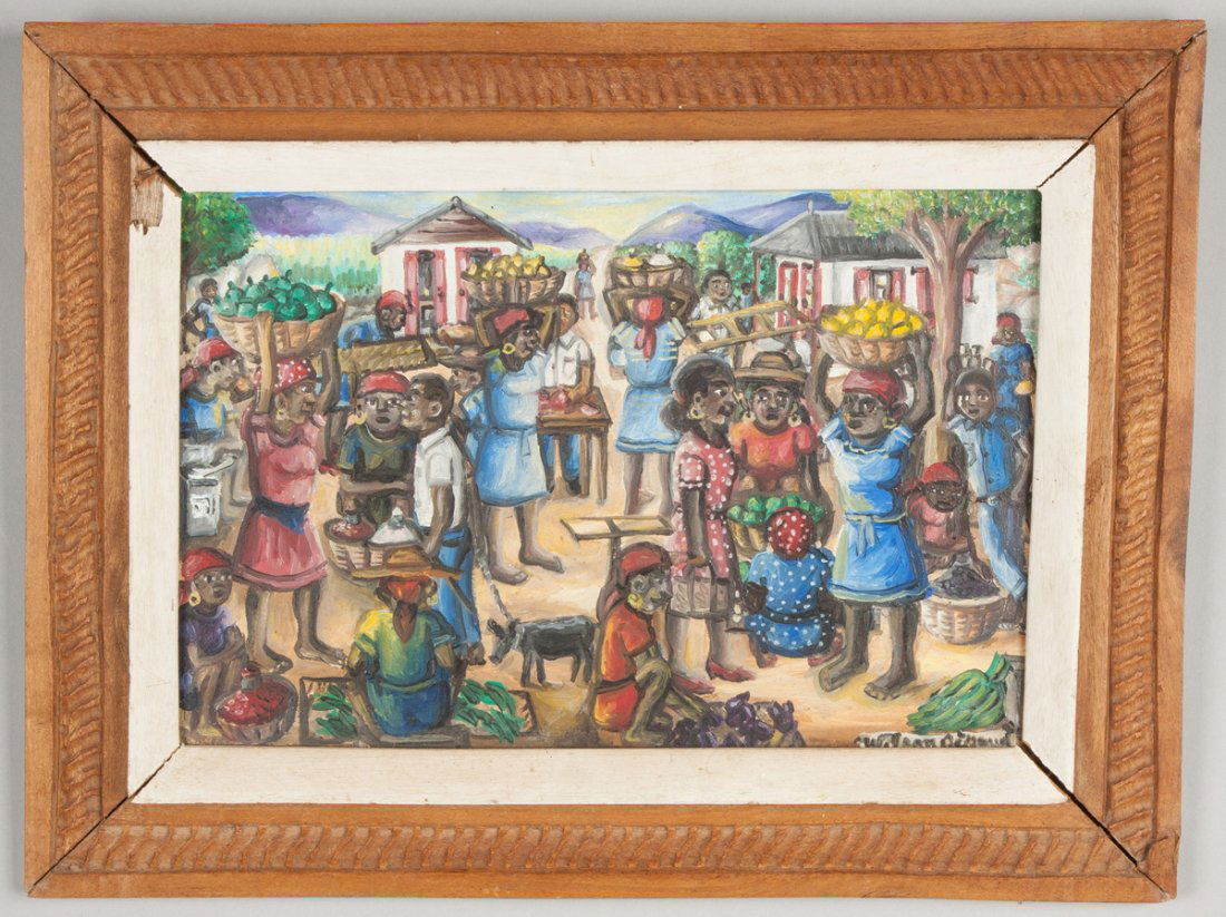 Wilson Bigaud (Haitian, 1931-2010) Market scene (1 of 2)