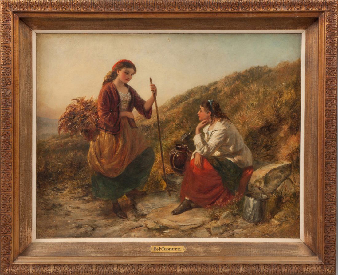 Edward John Cobbett (British, 1815-1899) Young Girls on (1 of 4)