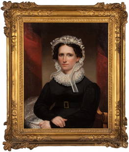 Ezra Ames (American, 1768-1836) Portrait of a Woman: Ezra Ames (American, 1768-1836) Portrait of a Woman from NY State. Oil on canvas. 29" x 23". Sotheby’s receipt dated June 21st, 1989, sale number 5883. Sotheby's, 1989. A Private Niagara-on-the Lake