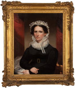 Ezra Ames (American, 1768-1836) Portrait of a Woman: Ezra Ames (American, 1768-1836) Portrait of a Woman from NY State. Oil on canvas. 29" x 23". Sotheby’s receipt dated June 21st, 1989, sale number 5883. Sotheby's, 1989. A Private Niagara-on-the