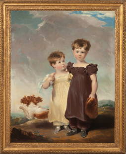 Sir Henry Raeburn (Scottish, 1756-1823) & John Syme: Sir Henry Raeburn (Scottish, 1756-1823) & John Syme (Scottish, 1795-1861) Portrait of the Napier Children. C. 1823. Oil on canvas. 50" x 40". Peter Tillou Provenance, 1971. A Private Orchard Park,