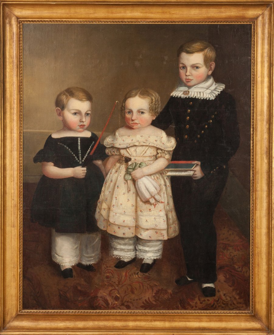 American Folk Portrait of Three Children (1 of 2)