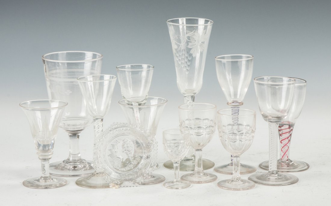 Group of Etched & Blown Glass Stemware (1 of 1)