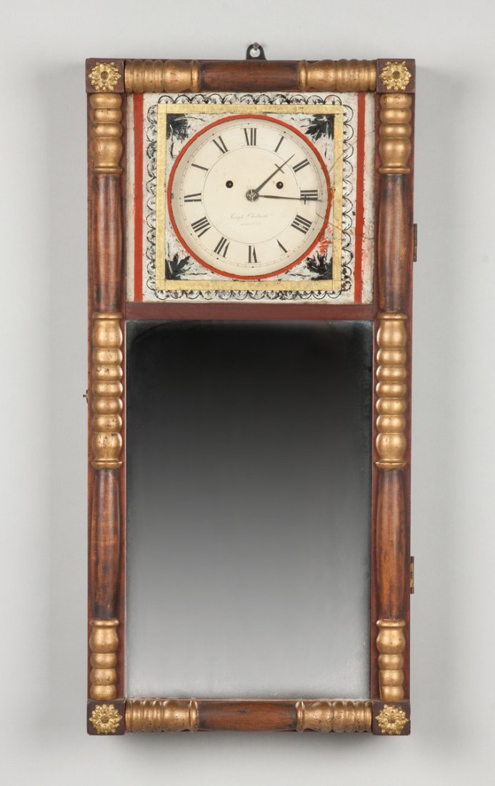 Joseph Chadwick Mirror Clock, Boscawen, NH (1 of 5)