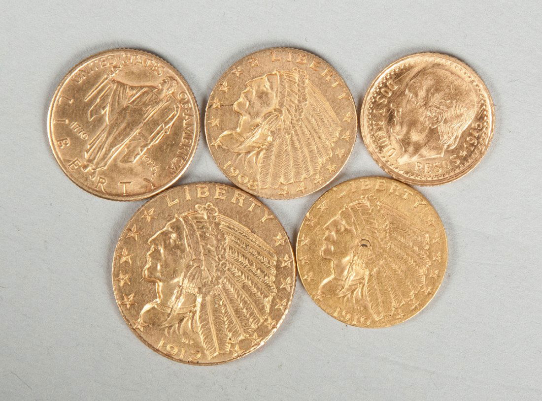 Group of Five Gold Coins (1 of 2)