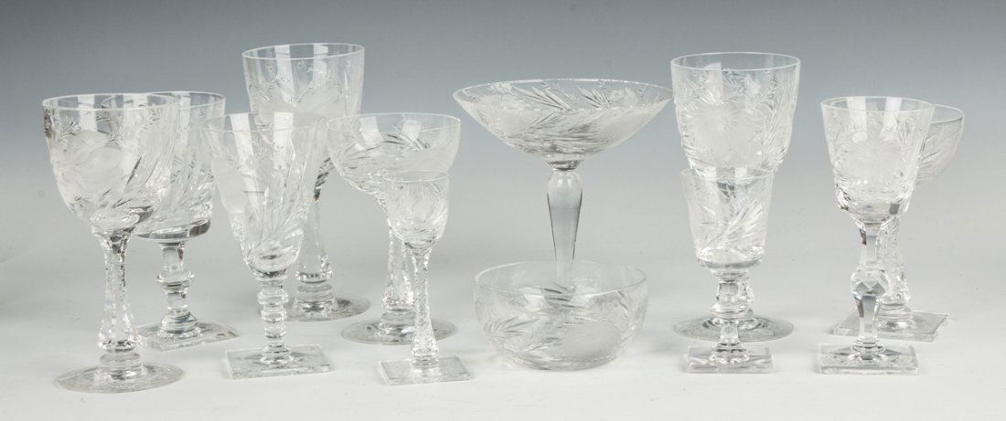 Large Group of Hawkes Cut & Engraved Glassware (1 of 1)