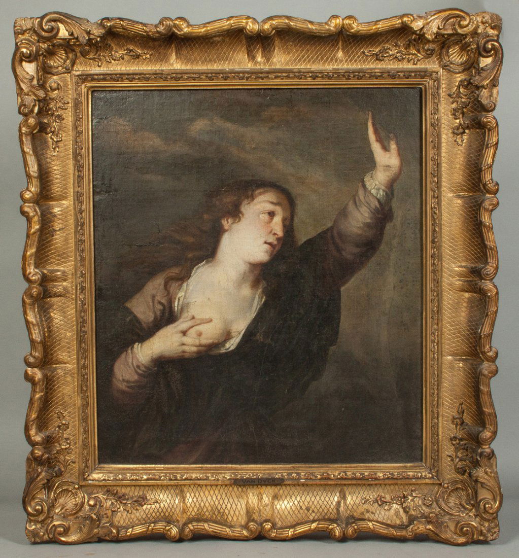 Old Master's School Painting of Woman (1 of 3)