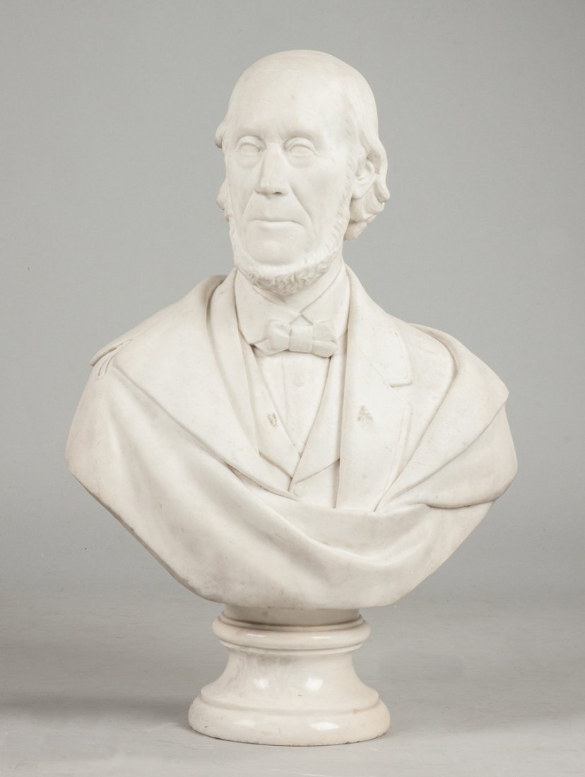 Johnson Mundy (American, 1831-1897) Marble Bust of (1 of 2)