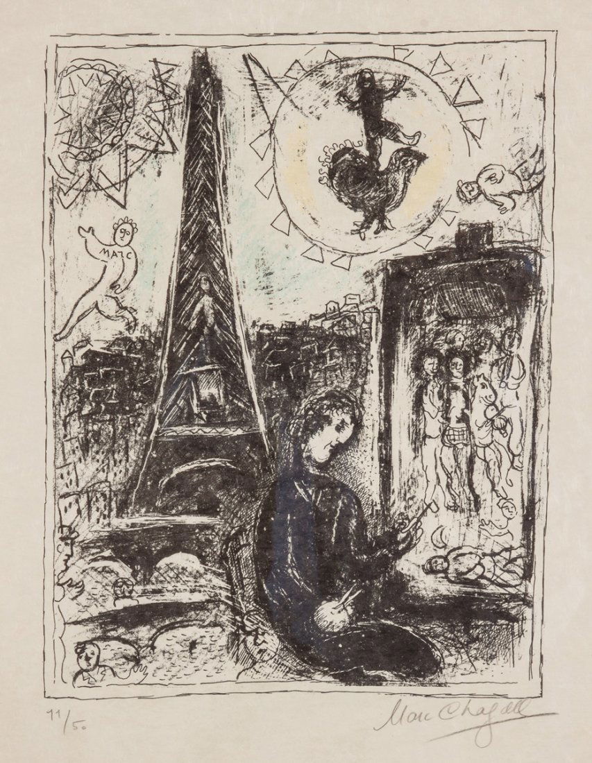 Marc Chagall (Russian, 1887-1985) "The Painter at the (1 of 4)