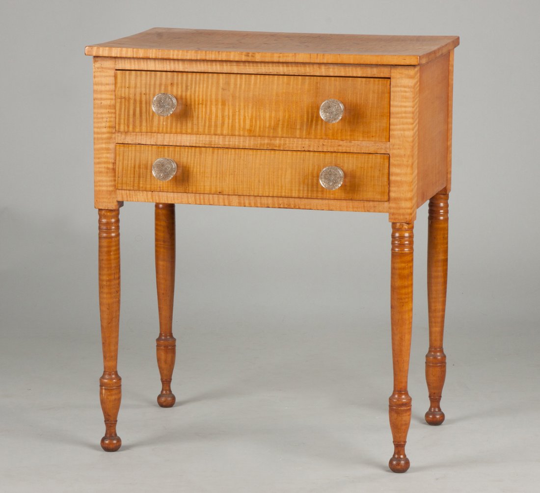 Tiger Maple Two Drawer Country Sheraton Stand (1 of 1)