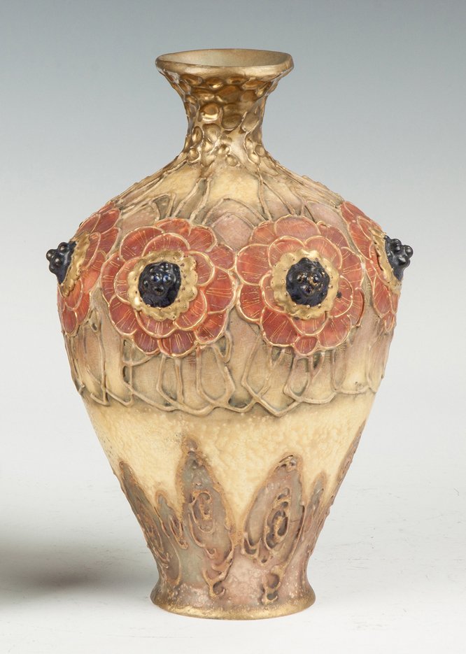 Amphora Vase with Stylized Flowers and Berries (1 of 3)