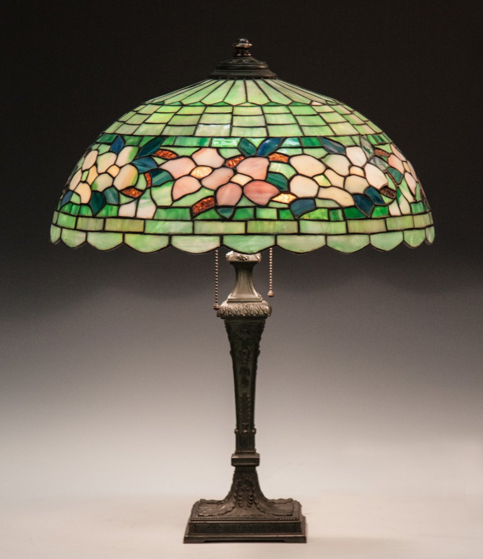 Wilkinson Leaded Glass Floral Table Lamp (1 of 3)