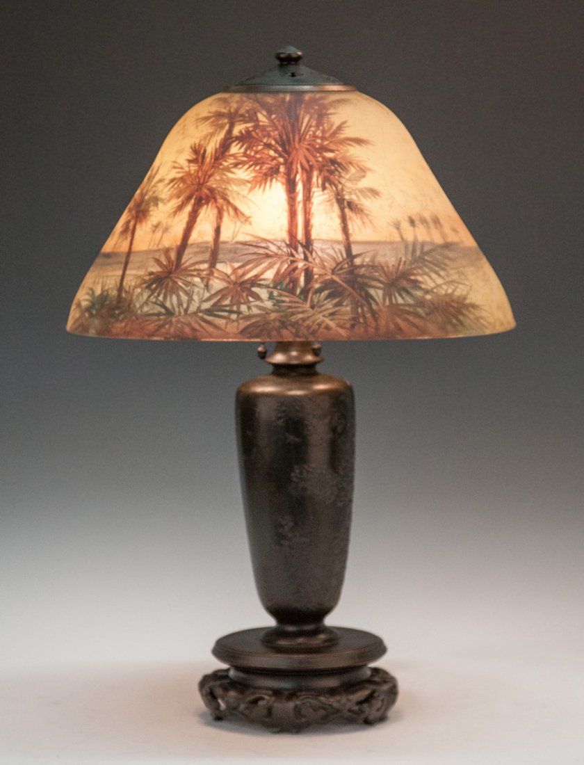 Handel Reverse Painted Lamp with Tropical Sunset (1 of 4)