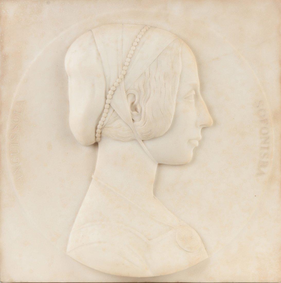 Carved Marble Relief Plaque of Sofonisba Anguissola (1 of 6)