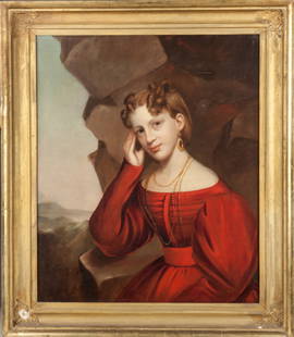 Attr. to Ezra Ames (American, 1768-1836) Miss Cornelia: Attr. to Ezra Ames (American, 1768-1836) Miss Cornelia Ann Baldwin at 18. Oil on canvas. 29" x 25". Property of the Strong, sold to benefit the museum's collections fund.