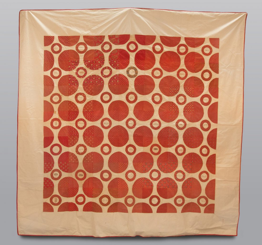 Counterpane Quilt, Applique Turkey Red (1 of 3)