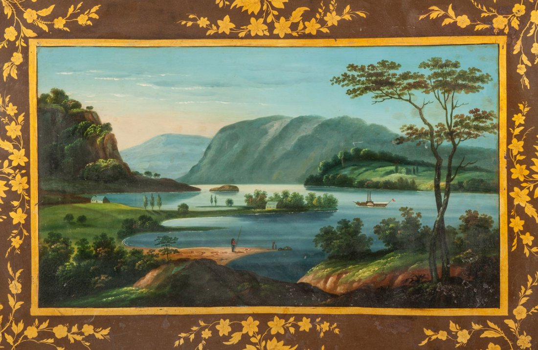 Rare Toleware Tray with Hudson River School Style (1 of 3)