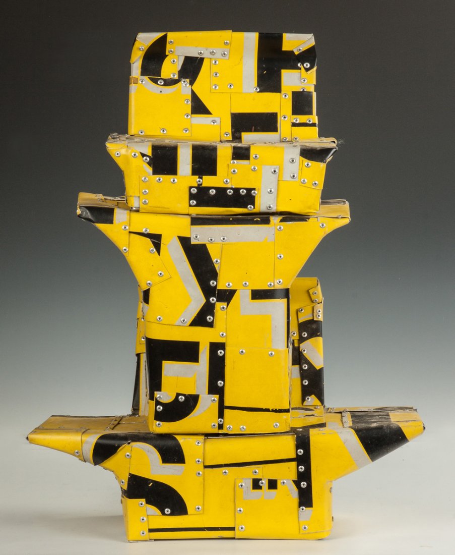 Tin Pop-Rivited Modern Sculpture (1 of 3)