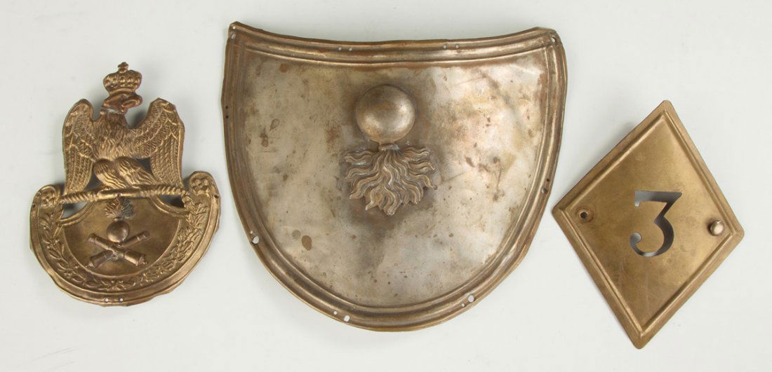 Military Gorgets & Emblems: Military Gorgets & Emblems. Max. Ht. 6" W 8".